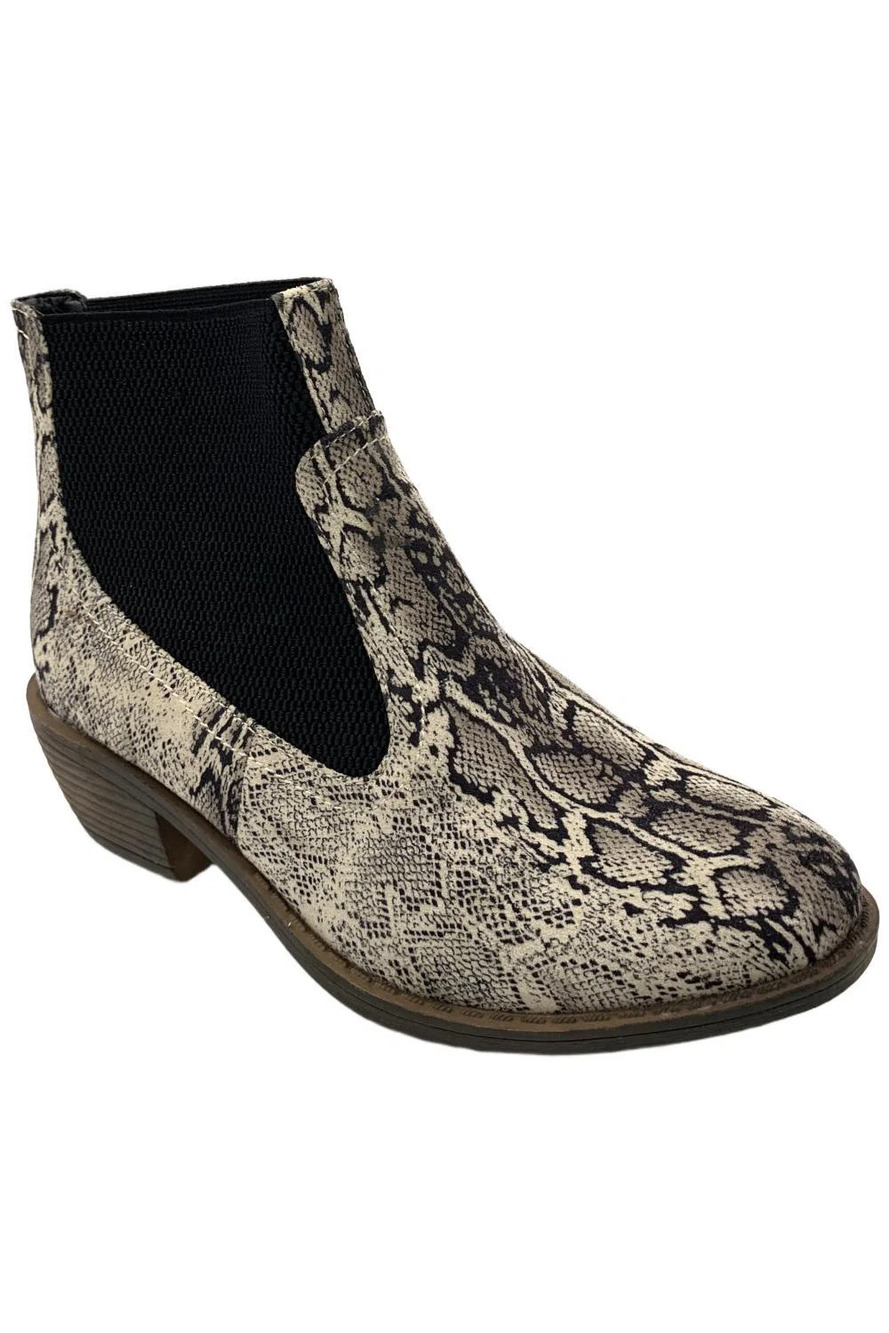 Boutique by Corkys Women's Hanover Ankle Boot Black Snake - Medium